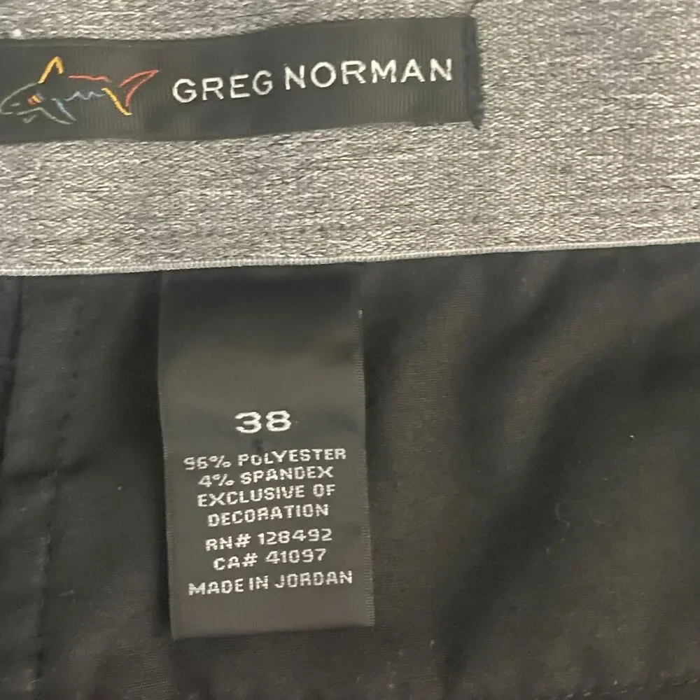 Greg Norman Golf Shorts Mens 38 Black Performance Stretch Flat Front 10 Inseam